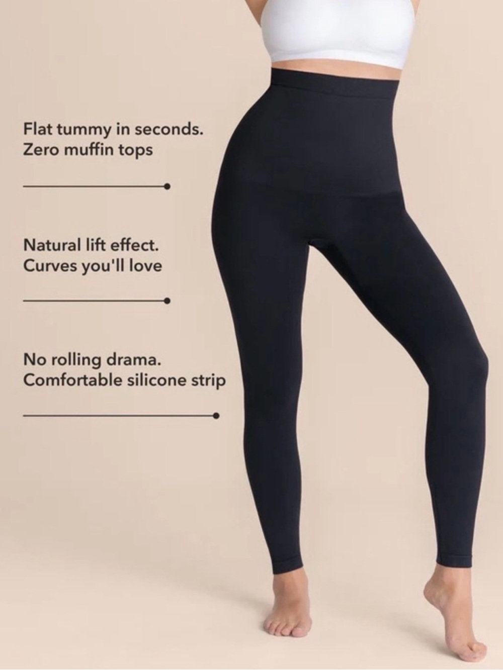 Shapermint Essentials High-Waist Shaping Leggings in Black